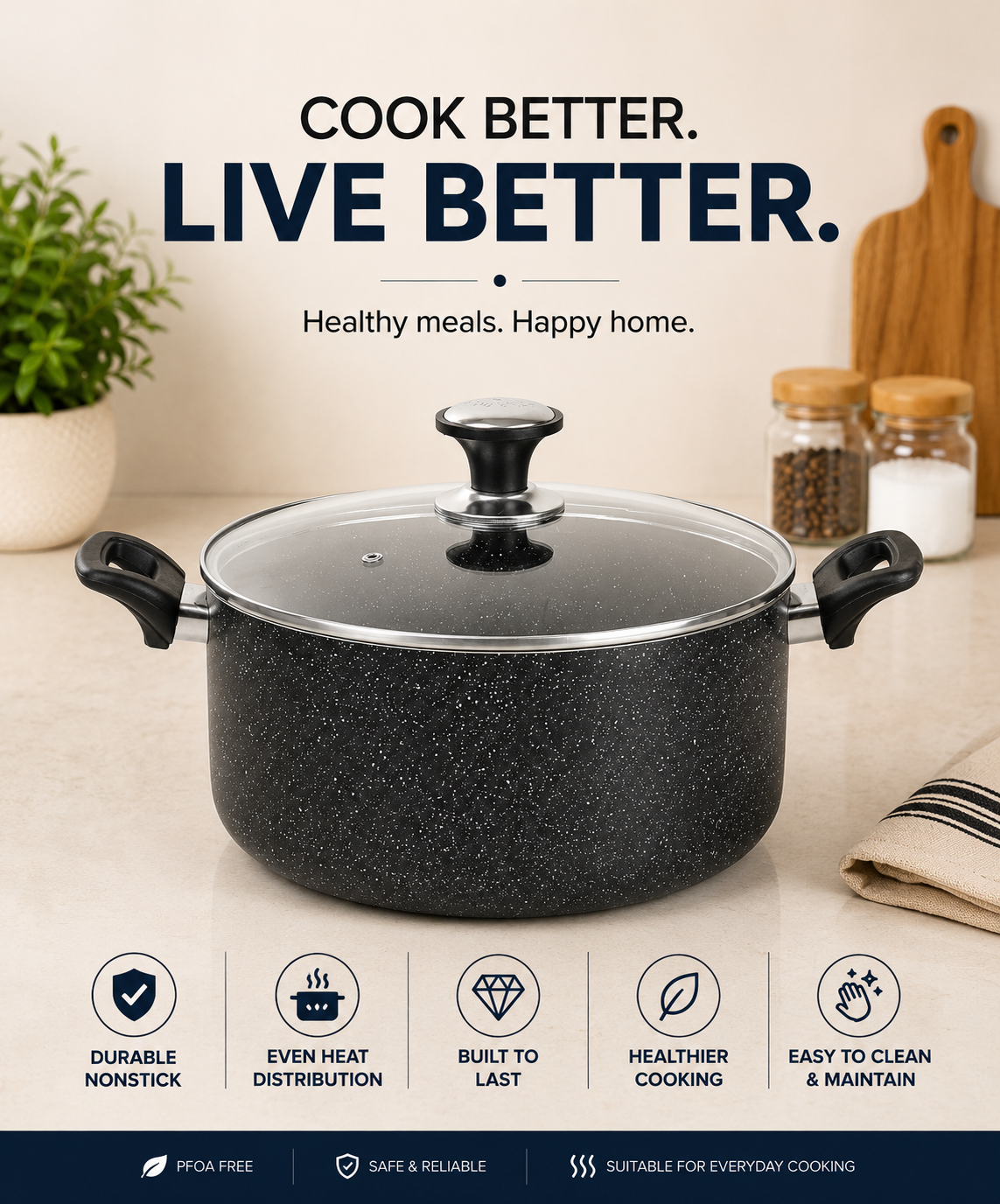 8 Pieces Classic King Non Stick Gift Pack Handi Set