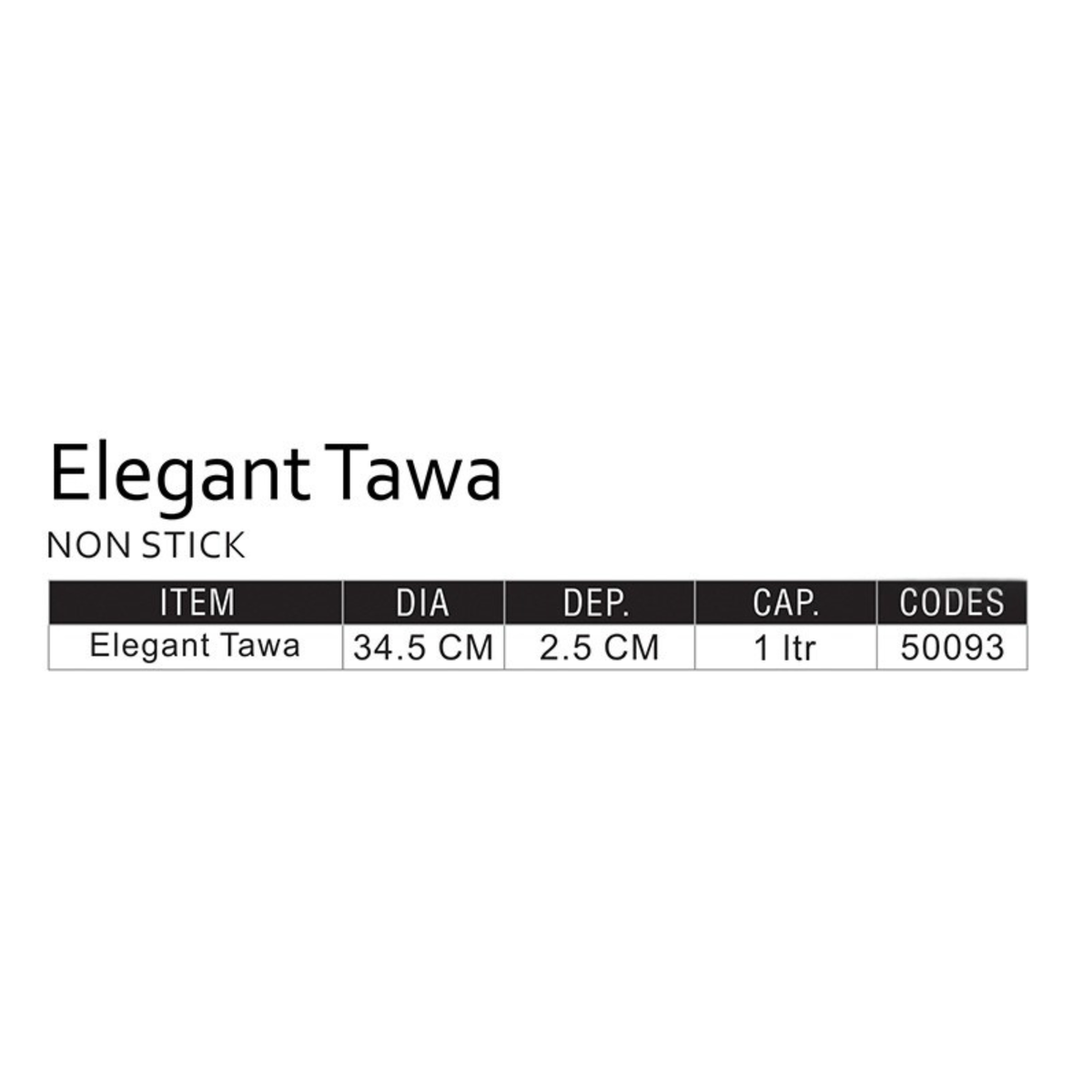 34.5cm Elegant Non Stick Tawa / Griddle