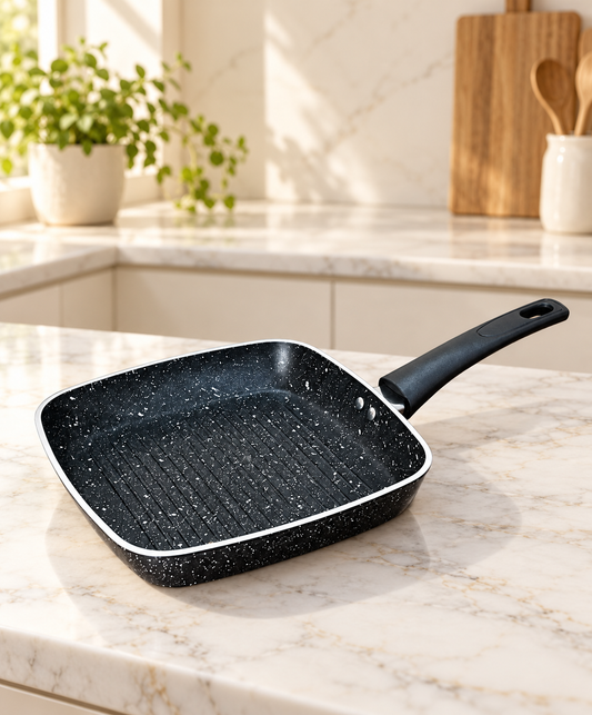 24cm Marble Coated Non Stick Grill Frypan