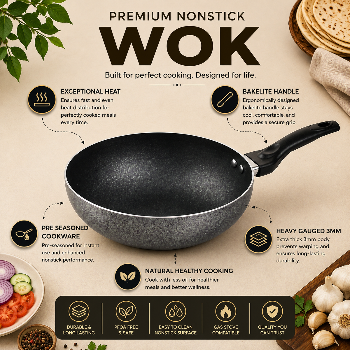 Royal Non Stick Deep Wok