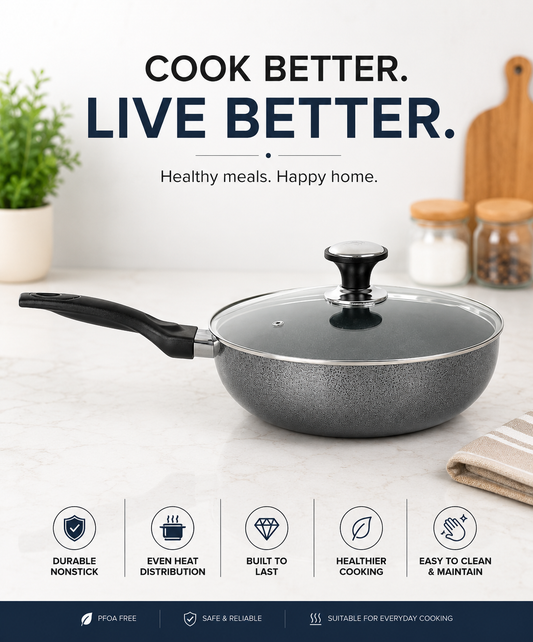 Classic Non Stick Wok with Glass Lid