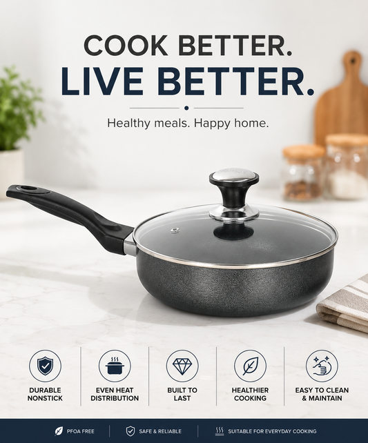 Classic Non Stick Frying Pan with Glass Lid