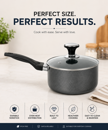 Royal Non Stick Sauce Pan with Glass Lid