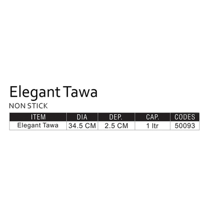 34.5cm Elegant Non Stick Tawa / Griddle