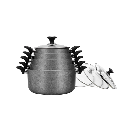 10 Pieces Galaxy Non Stick Gift Pack Handi Set with Glass Lid 20X28