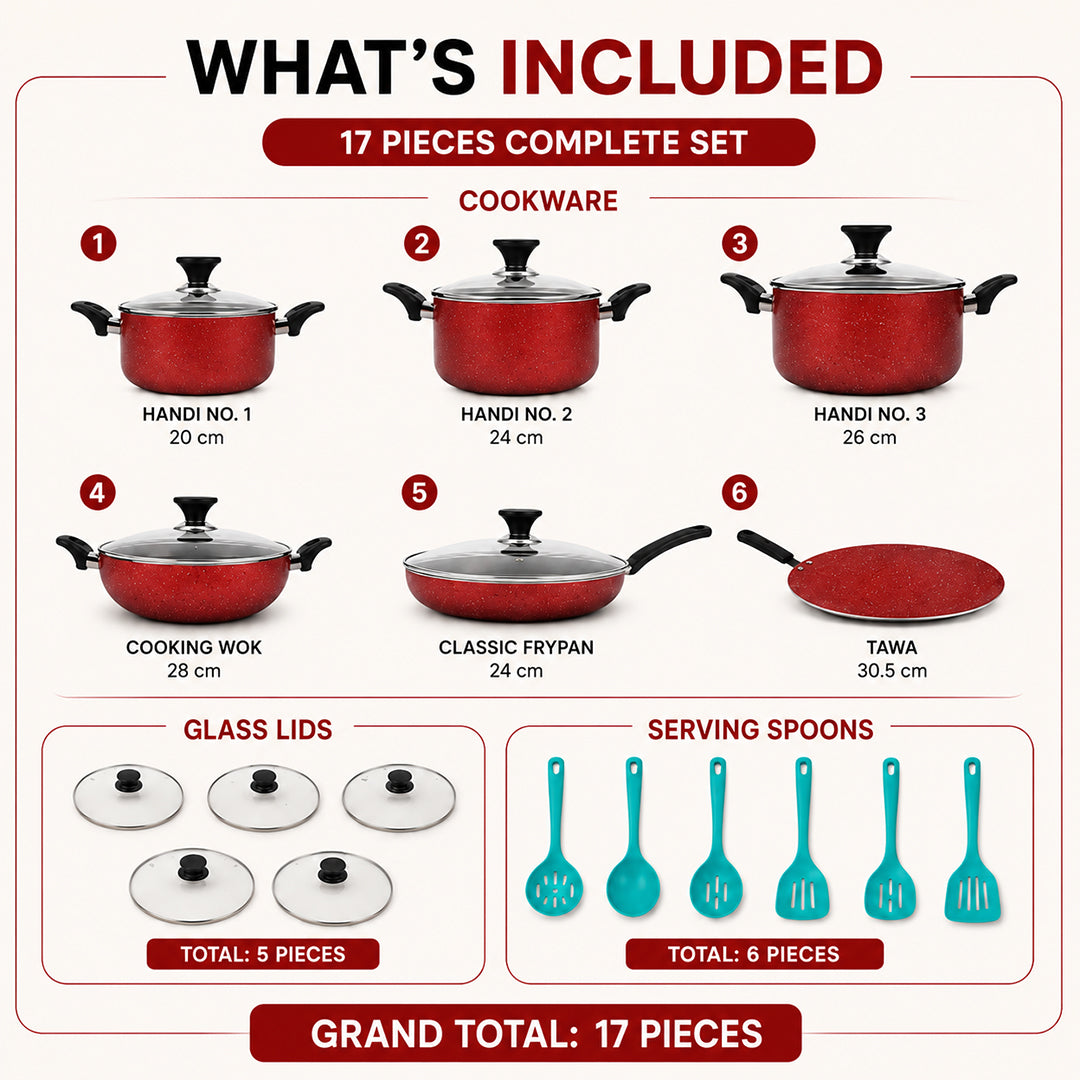 17 Pieces Nova Non Stick Gift Pack Set